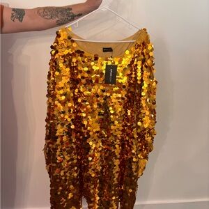 Gold sequin party dress NWT